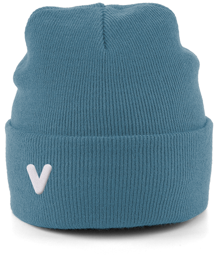 Embroidered V airforce blue beanie