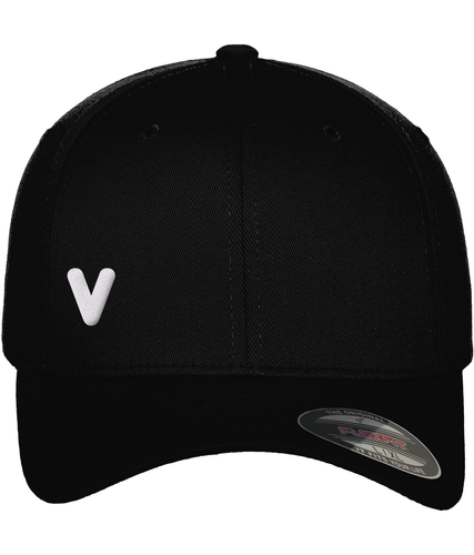 Embroidered V Logo black cap